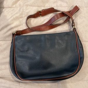 Navy COACH leather shoulder purse